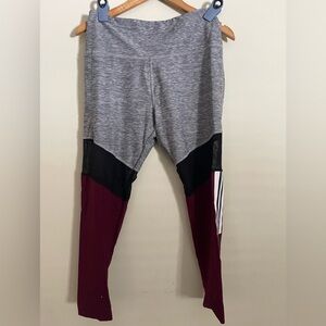 PINK Victoria's Secret Gray and Burgundy Leggings